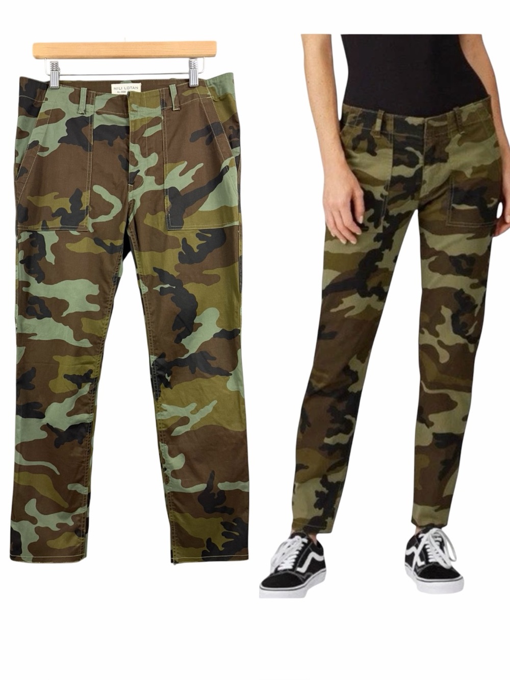 Nili Lotan Jenna Camo Ankle Pants Camo Green Size 8